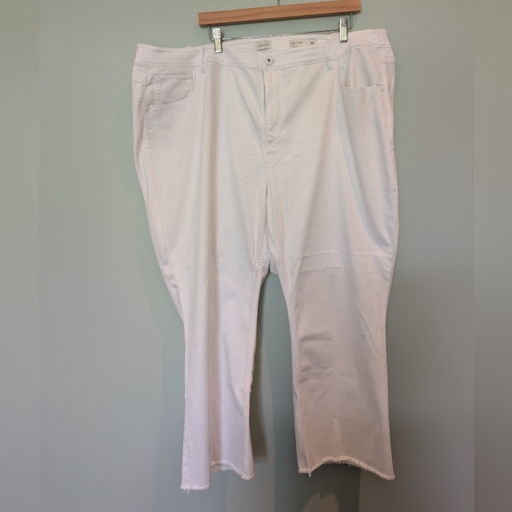 J. Jill White Kick Flare Ankle Jeans